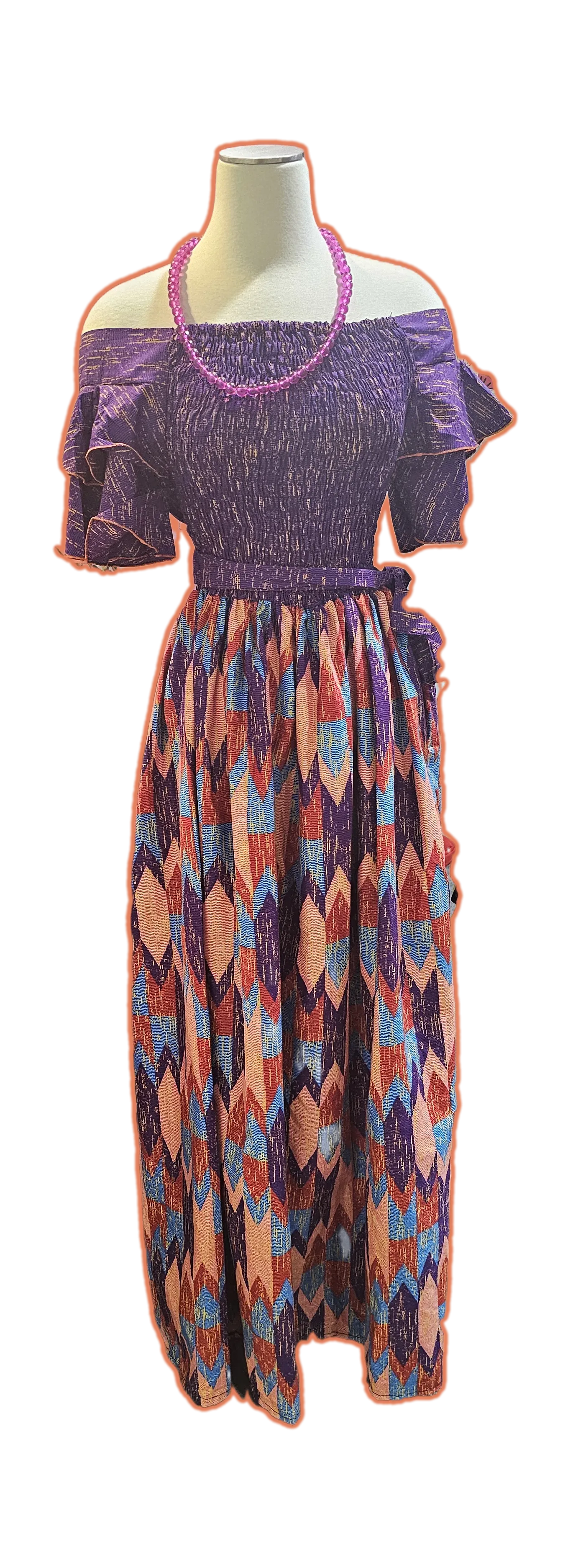 African Purple Dress