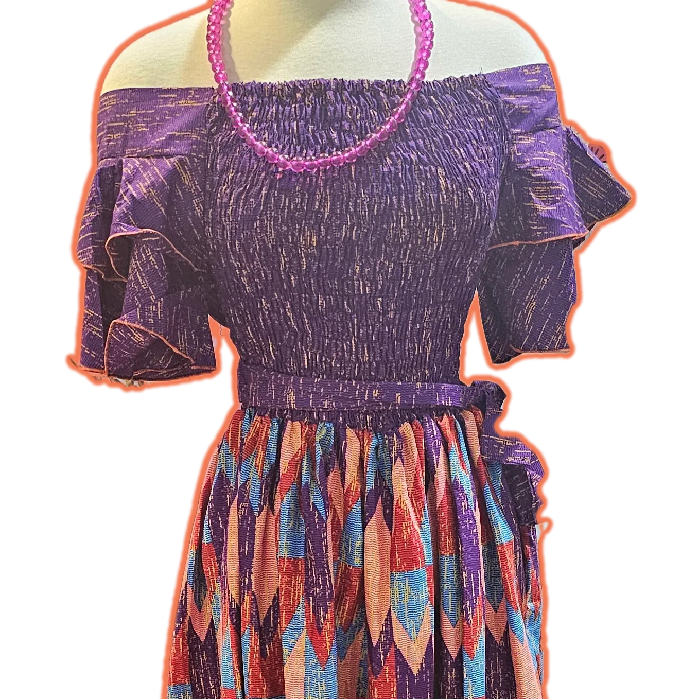 African Purple Dress