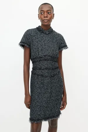 Black & Grey Tweed Dress
