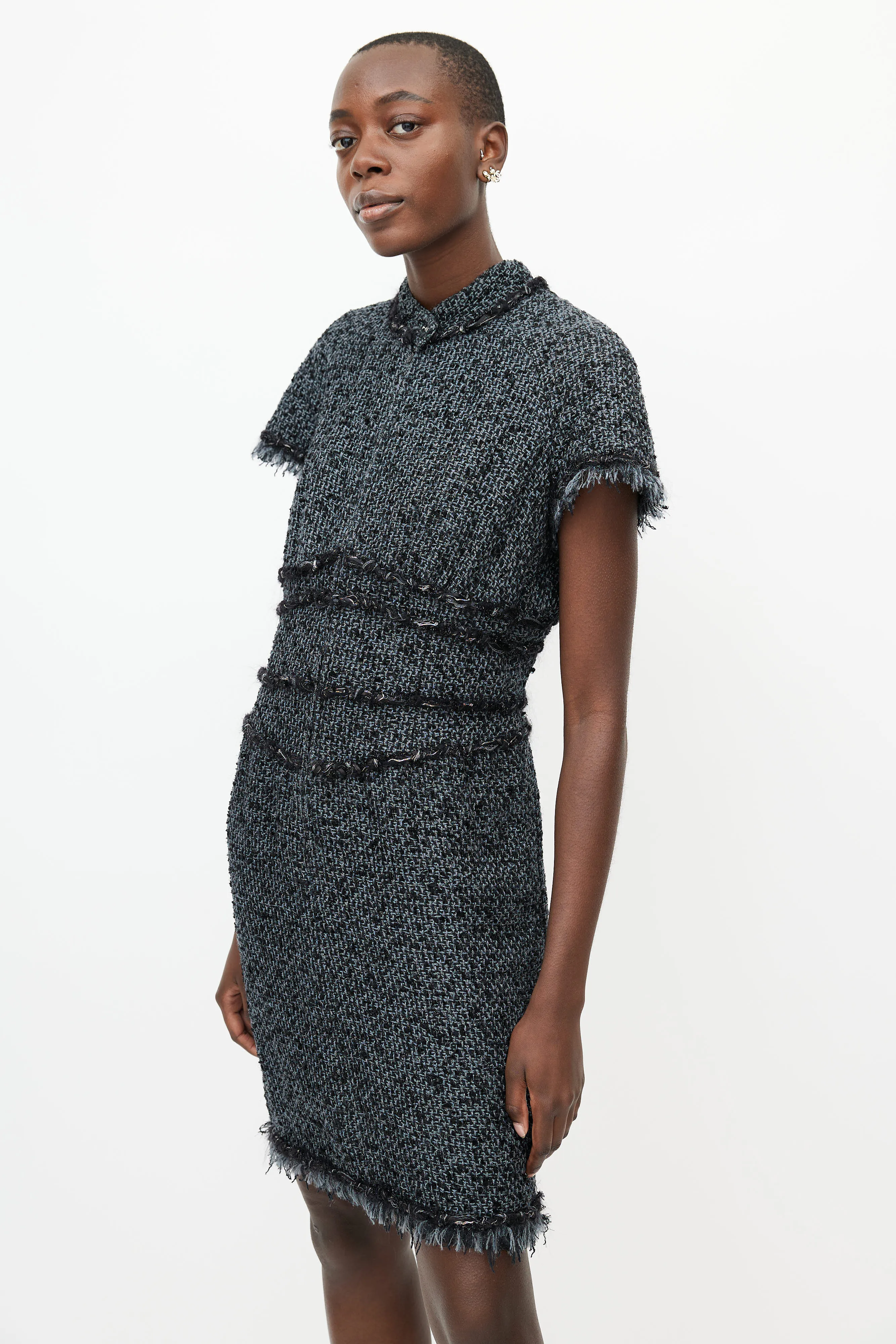 Black & Grey Tweed Dress