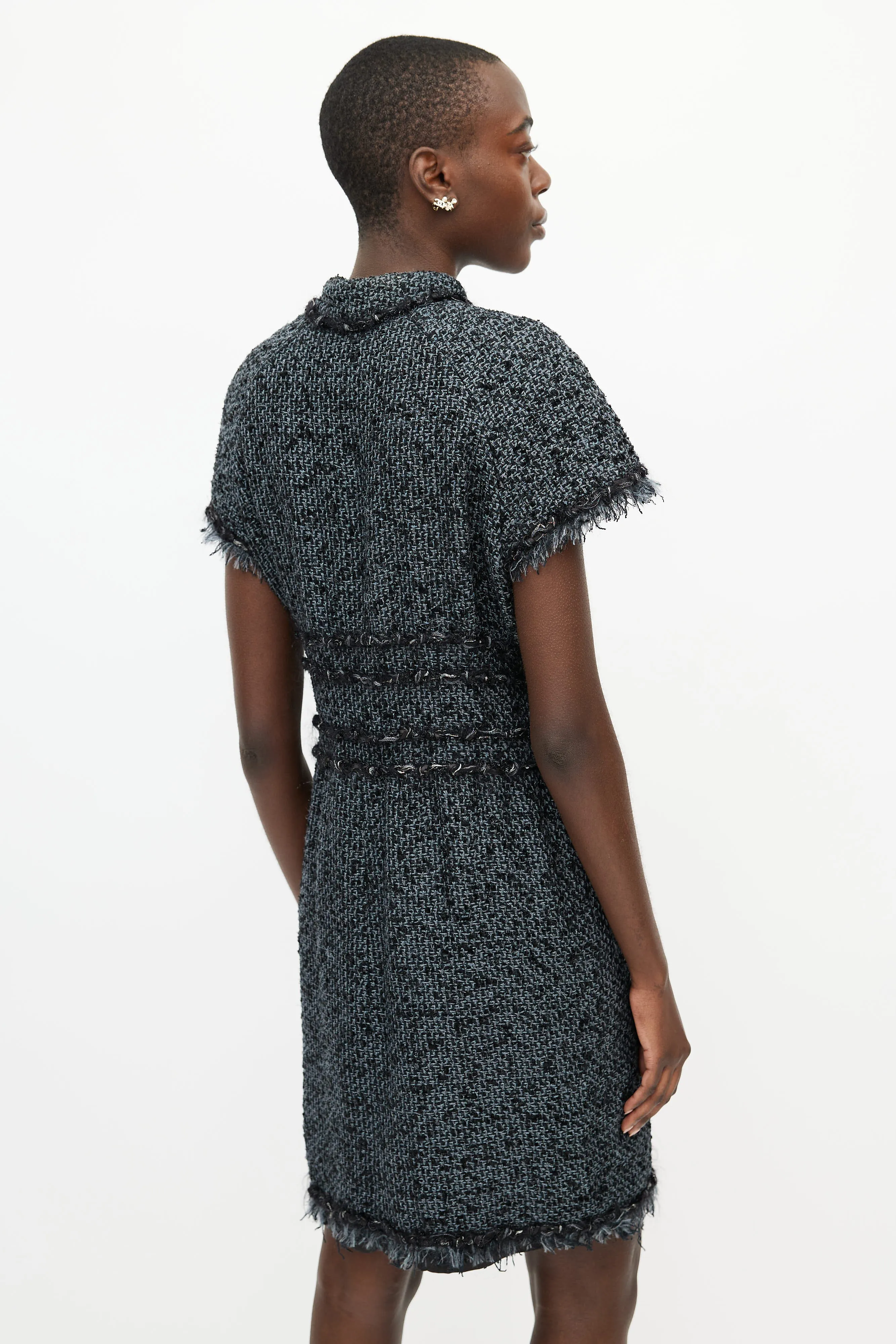 Black & Grey Tweed Dress