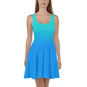 Blue Gradient Women's Skater Dress