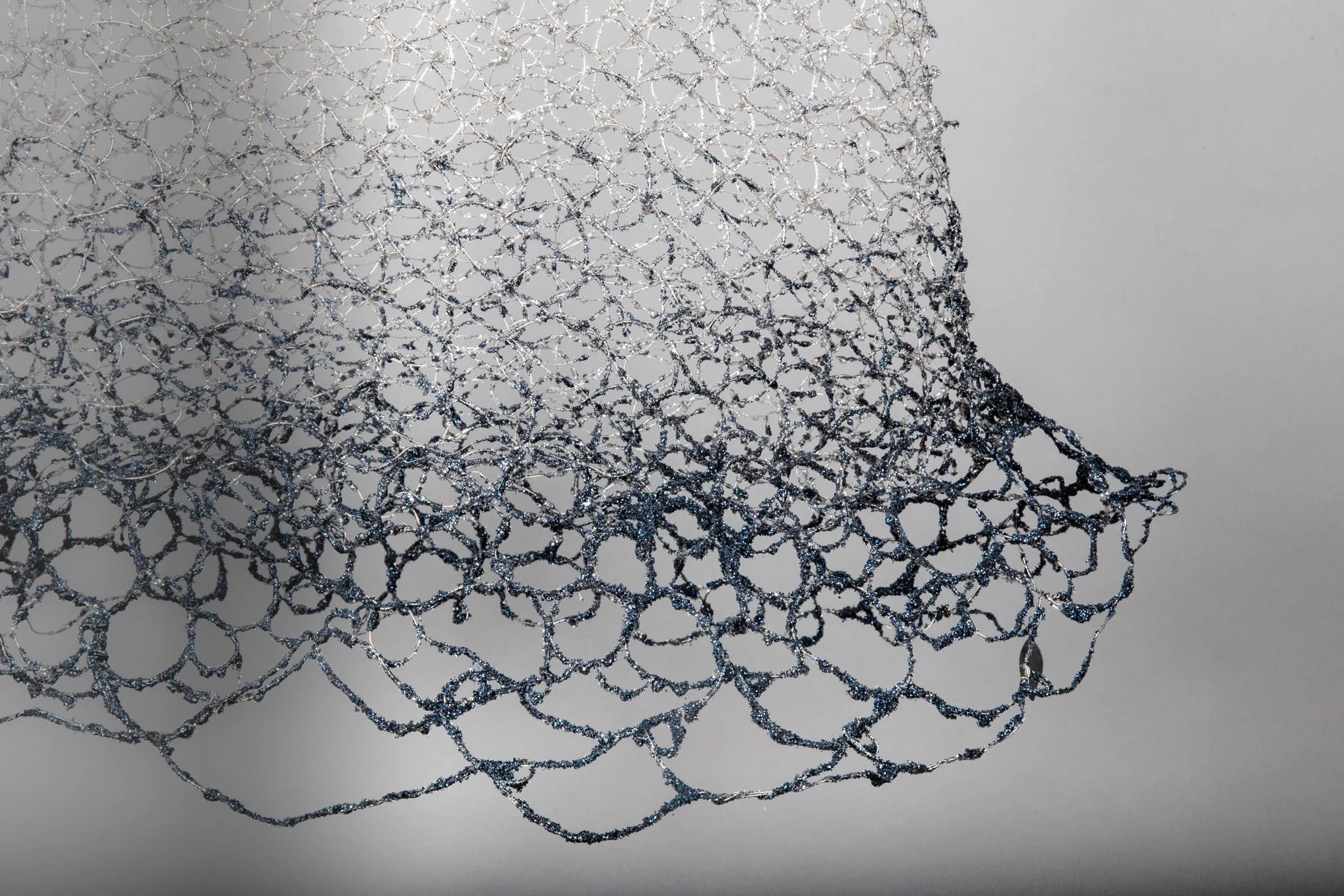 Blue Silver Sweetheart Wire Dress Sculpture ~ Vinea Crescente Dress (Growing Vine Dress)