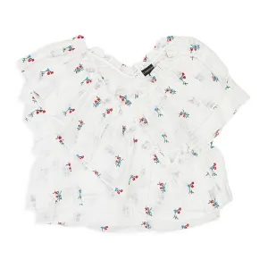 CALLIPYGIAN RUFFLE WHITE BLOUSE