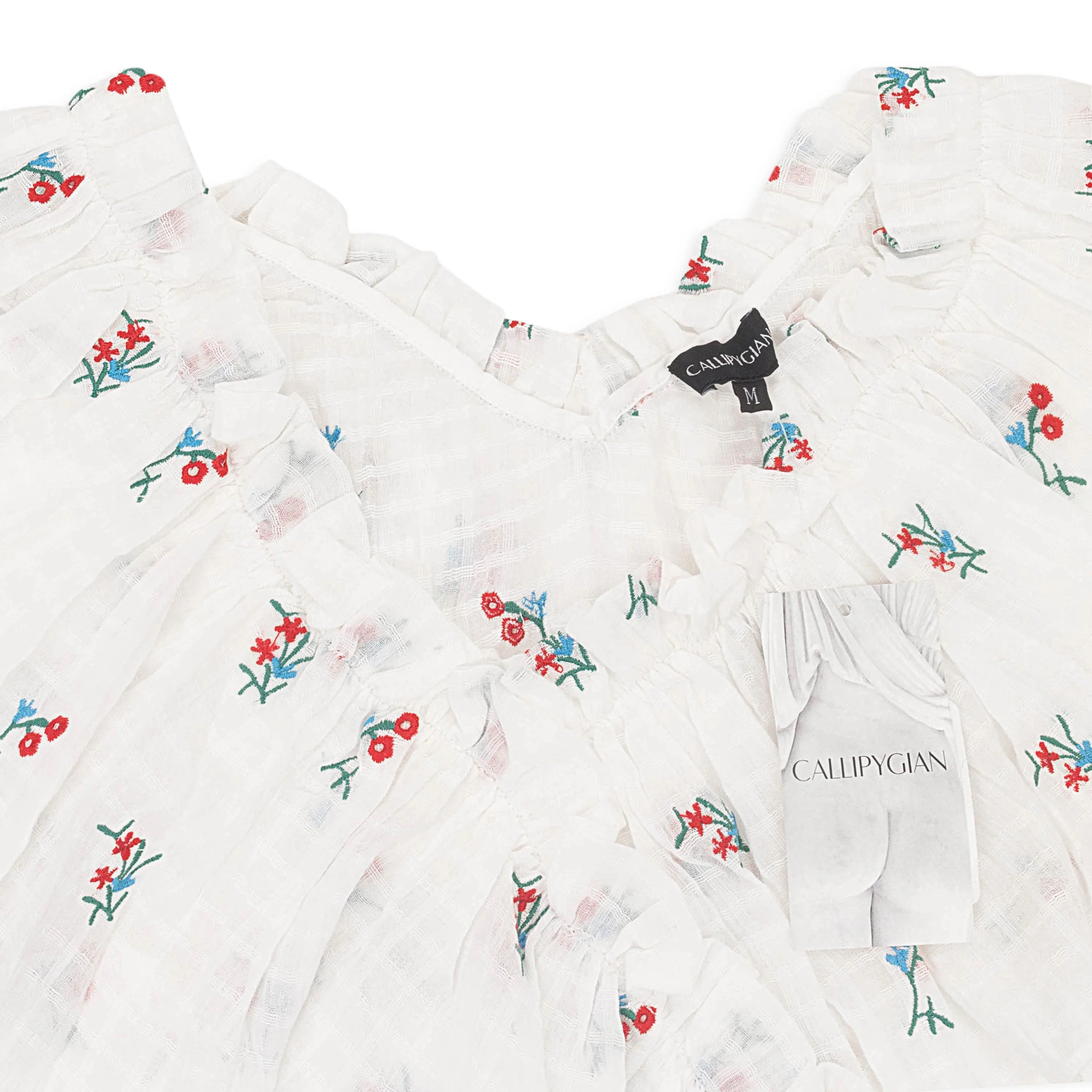 CALLIPYGIAN RUFFLE WHITE BLOUSE