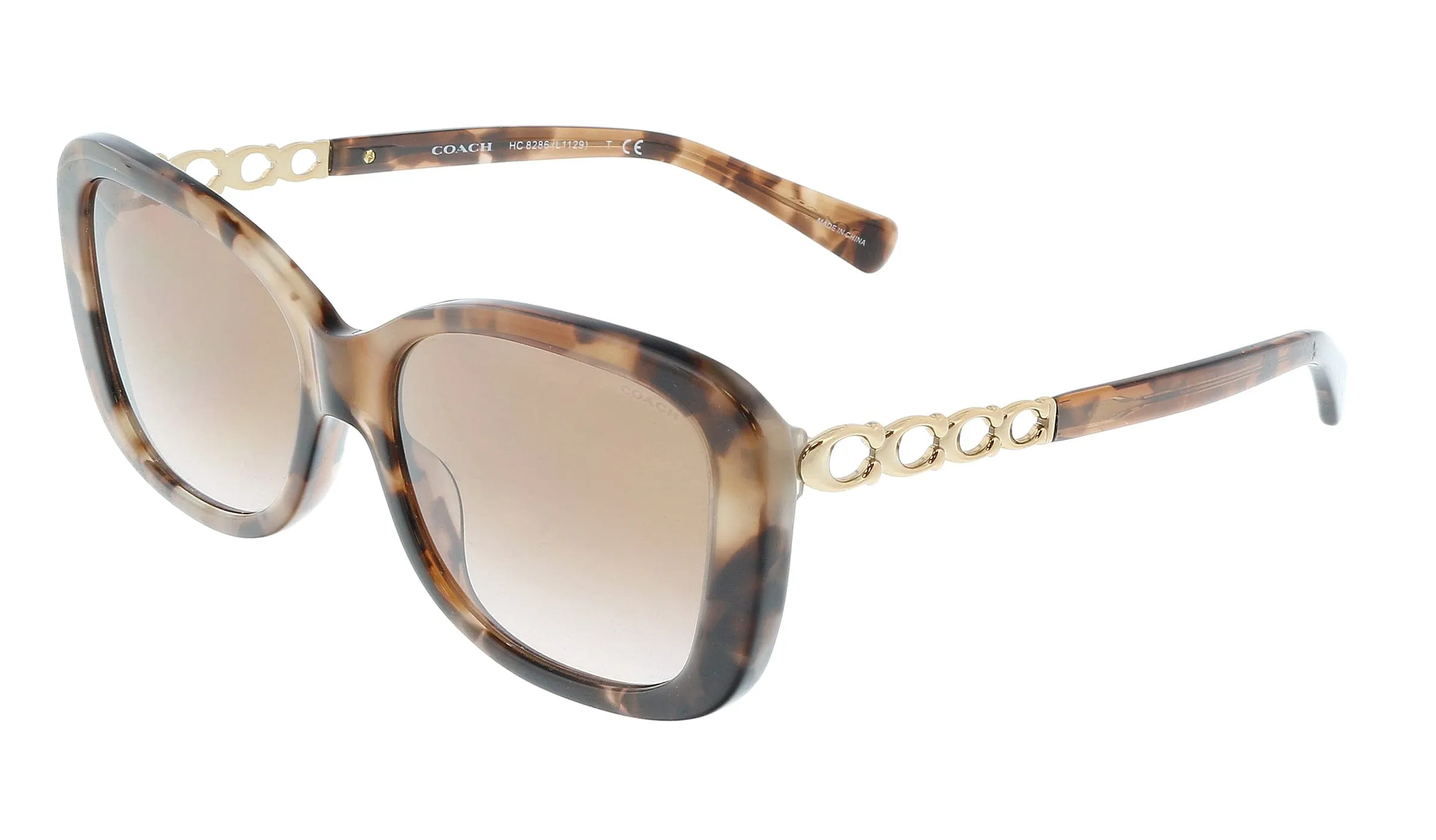 Coach 0HC8286 559013 Pink Tortoise Square  Full Rim Sunglasses