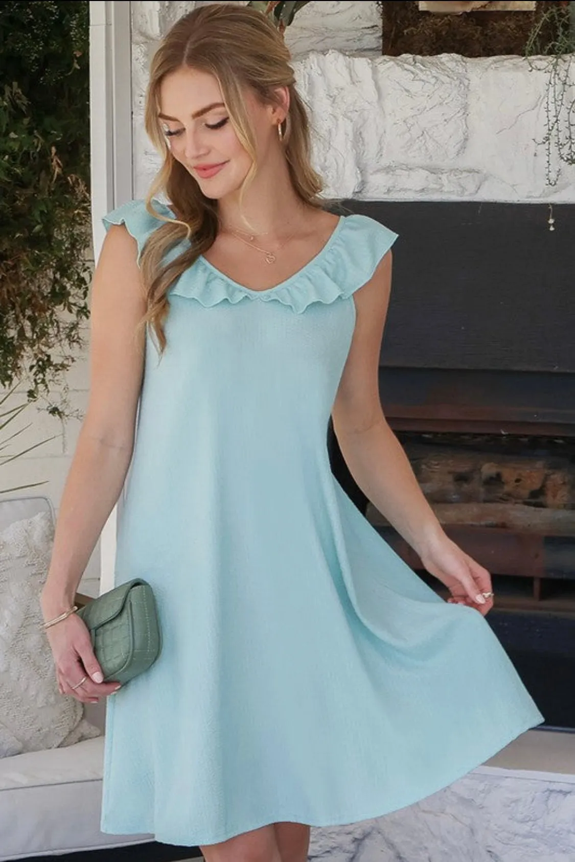 Cute Ruffle Collar Summer Dress - Final Sale