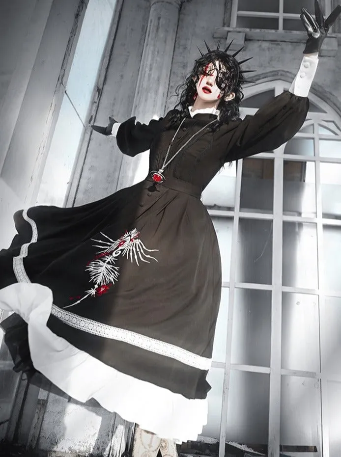 Design Ruffle Gothic Dress Original Big With Poozi