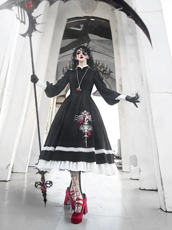 Design Ruffle Gothic Dress Original Big With Poozi