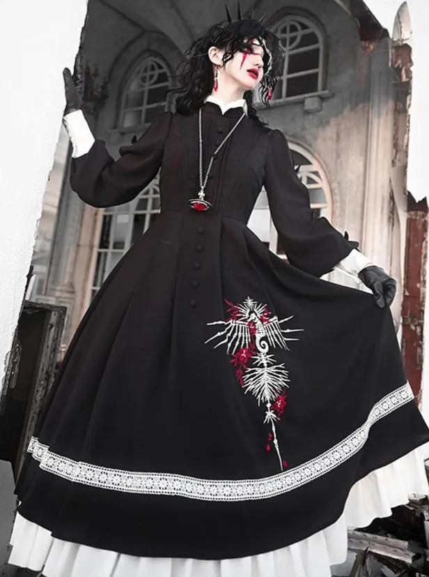 Design Ruffle Gothic Dress Original Big With Poozi