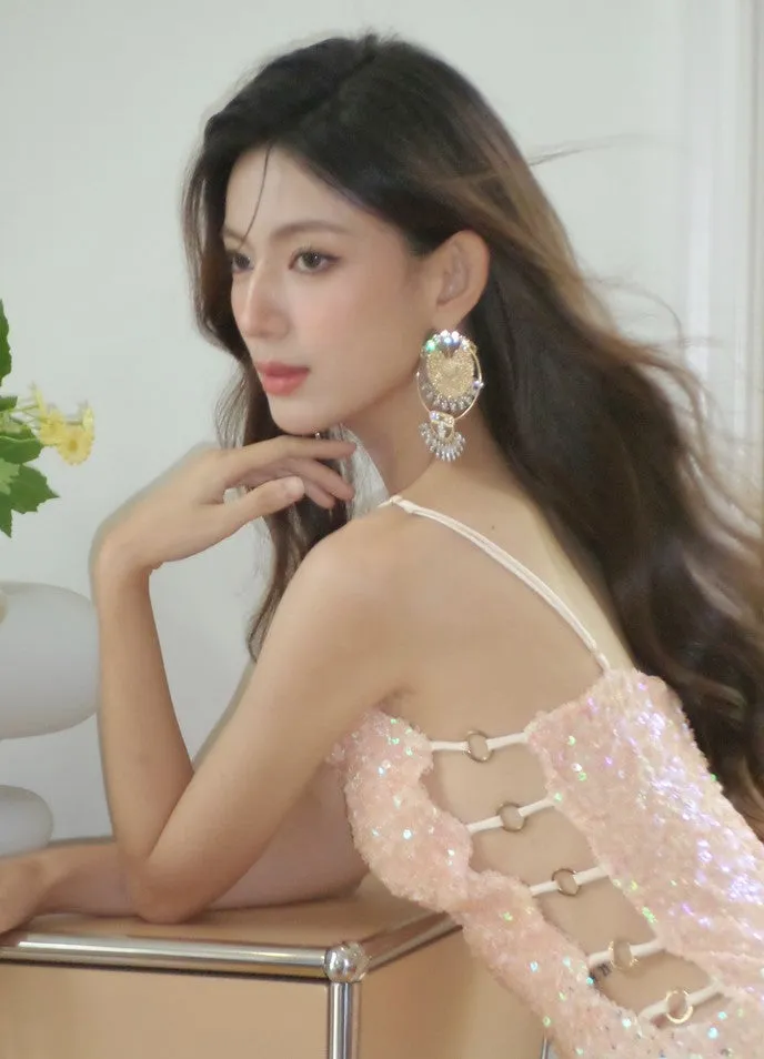 DOLLY Elegant Gradient Sleeveless Sexy Hollow Waist Cocktail Dress- (V)