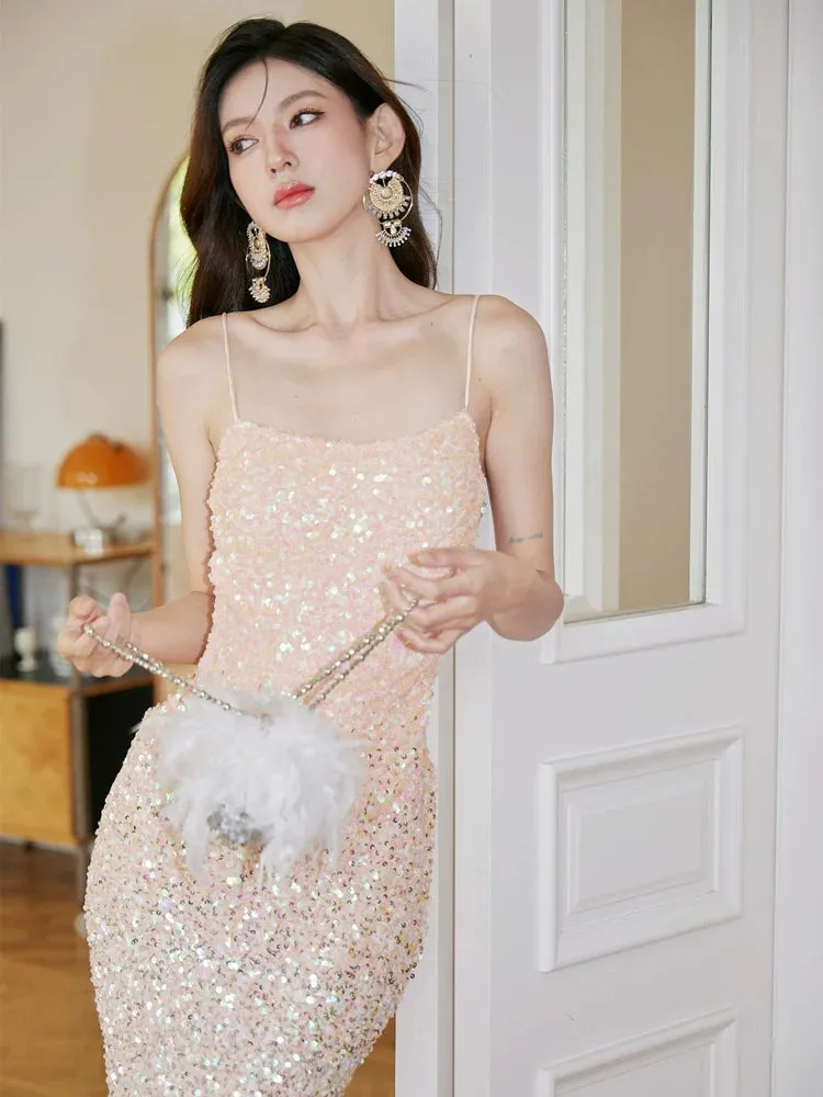 DOLLY Elegant Gradient Sleeveless Sexy Hollow Waist Cocktail Dress- (V)