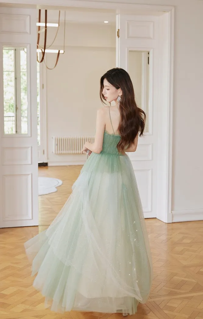DOLLY Luxury Gradient Puffy Tube Top Sleeveless Long Princess Dress-HARIS