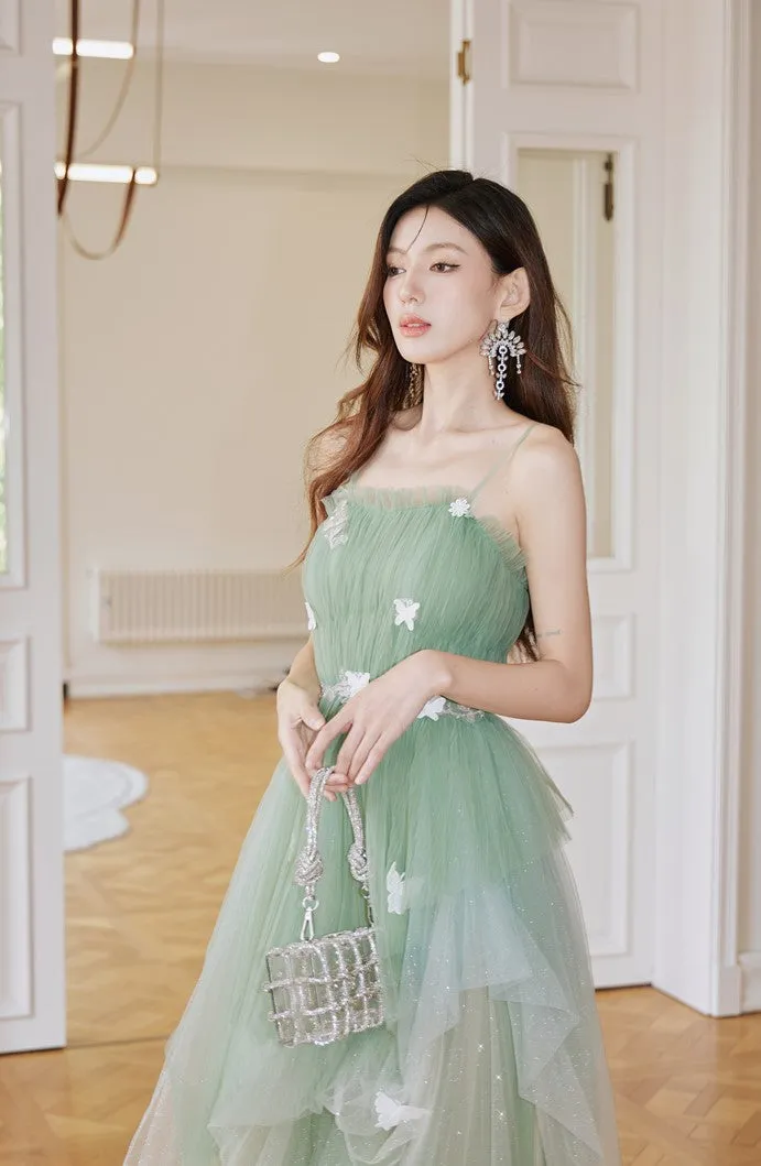 DOLLY Luxury Gradient Puffy Tube Top Sleeveless Long Princess Dress-HARIS