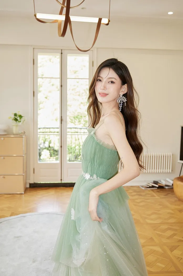 DOLLY Luxury Gradient Puffy Tube Top Sleeveless Long Princess Dress-HARIS
