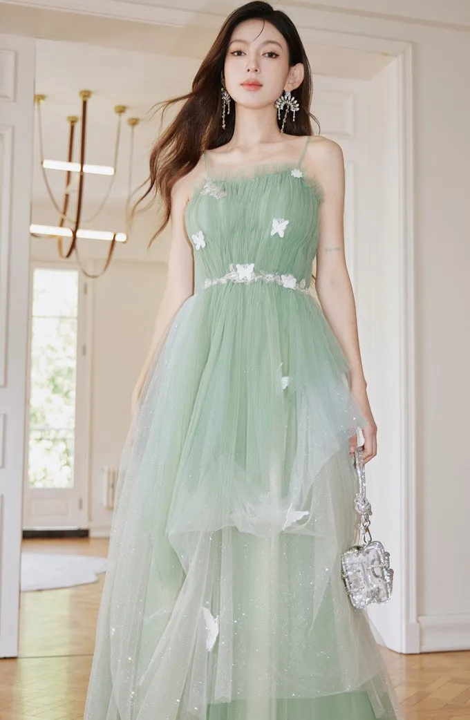 DOLLY Luxury Gradient Puffy Tube Top Sleeveless Long Princess Dress-HARIS