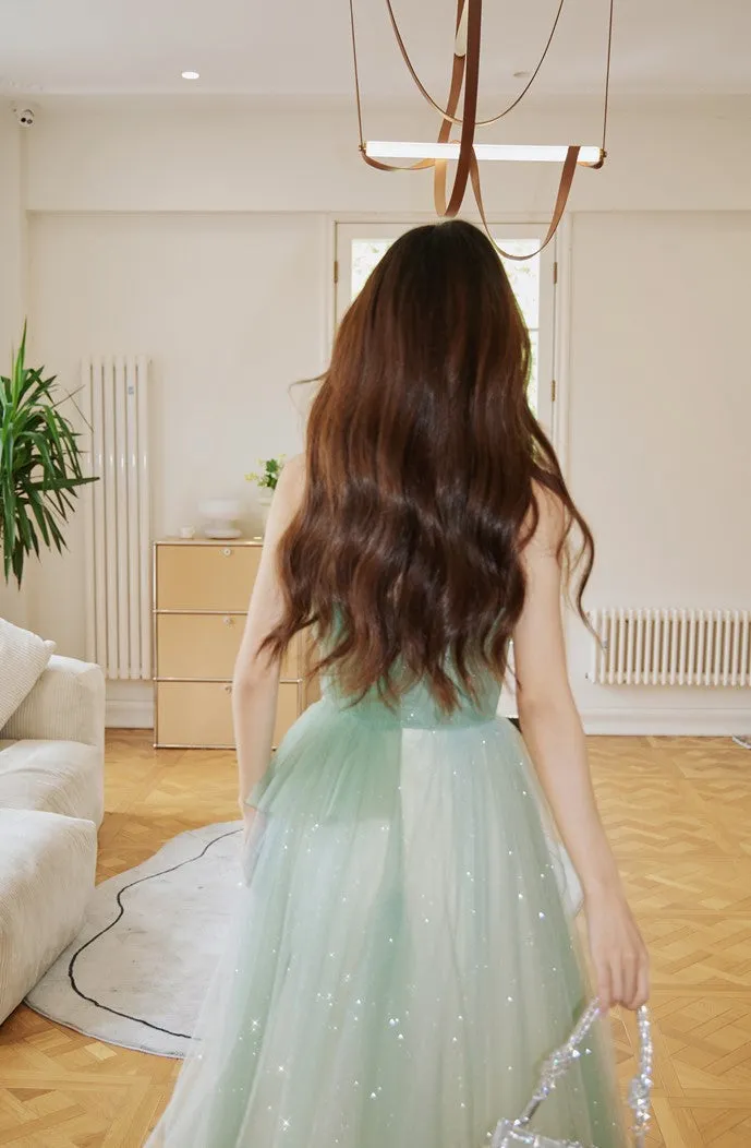 DOLLY Luxury Gradient Puffy Tube Top Sleeveless Long Princess Dress-HARIS