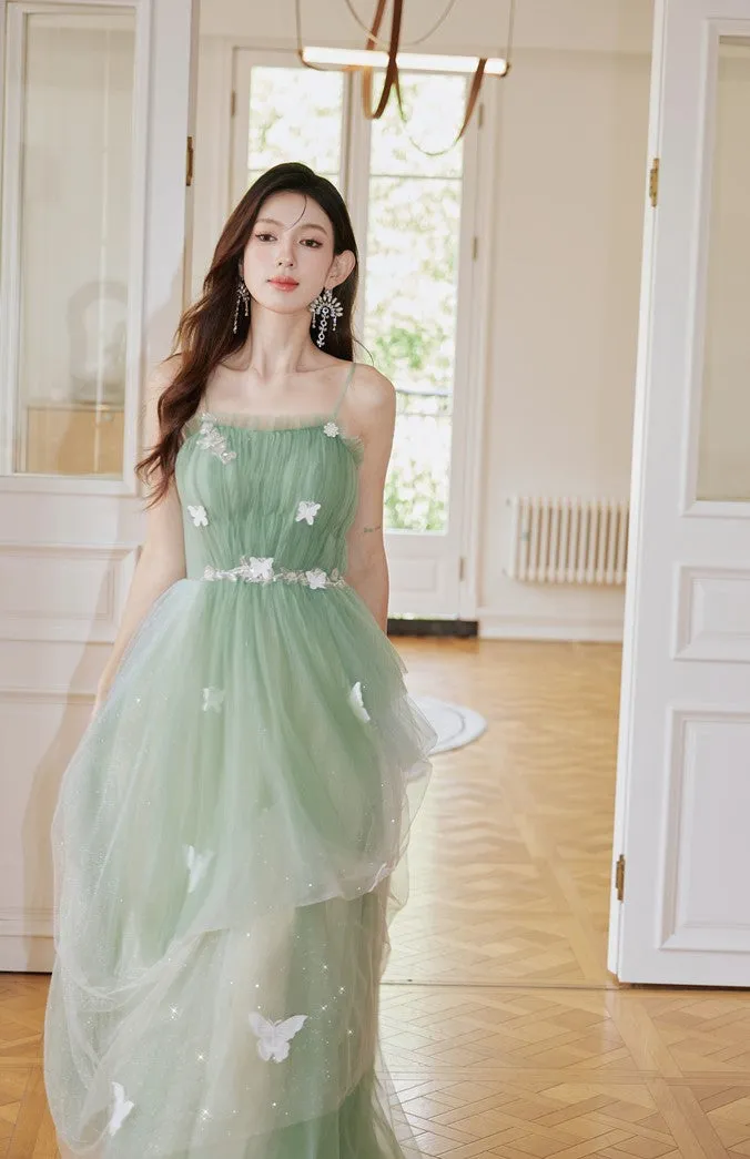 DOLLY Luxury Gradient Puffy Tube Top Sleeveless Long Princess Dress-HARIS