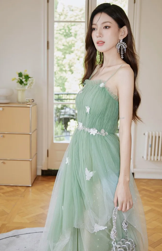 DOLLY Luxury Gradient Puffy Tube Top Sleeveless Long Princess Dress-HARIS