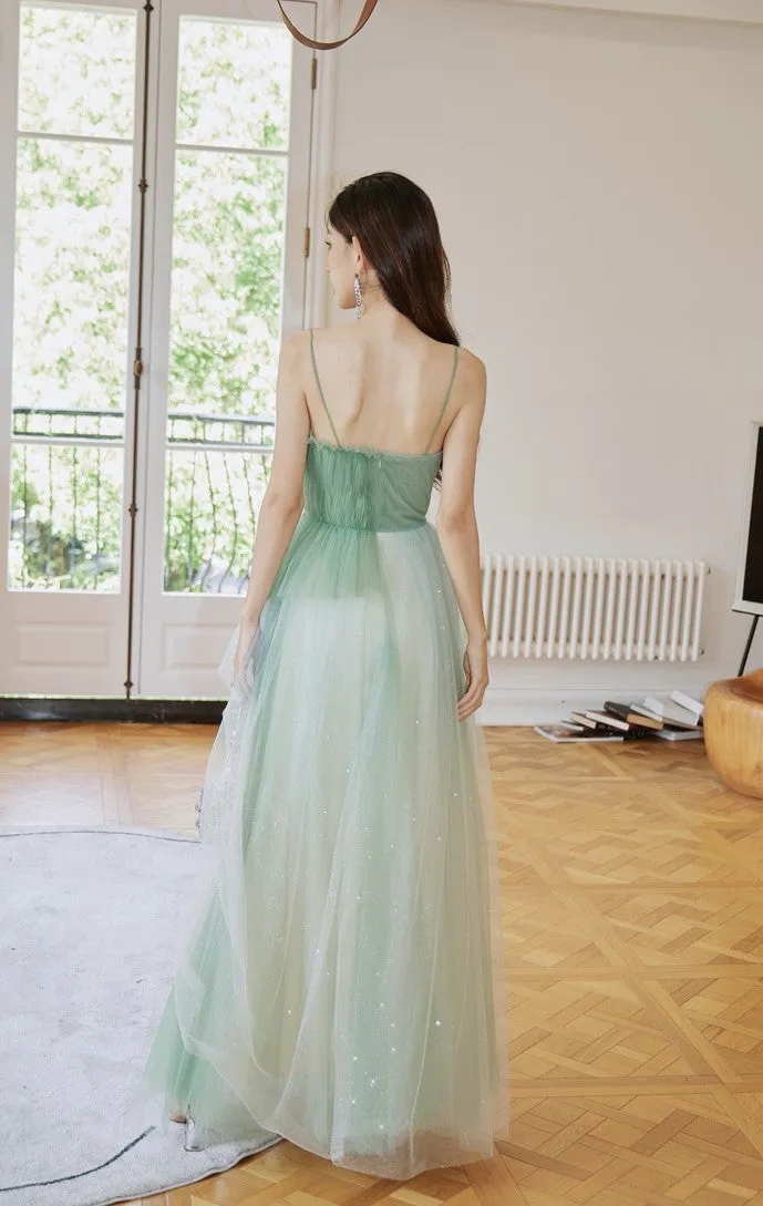 DOLLY Luxury Gradient Puffy Tube Top Sleeveless Long Princess Dress-HARIS