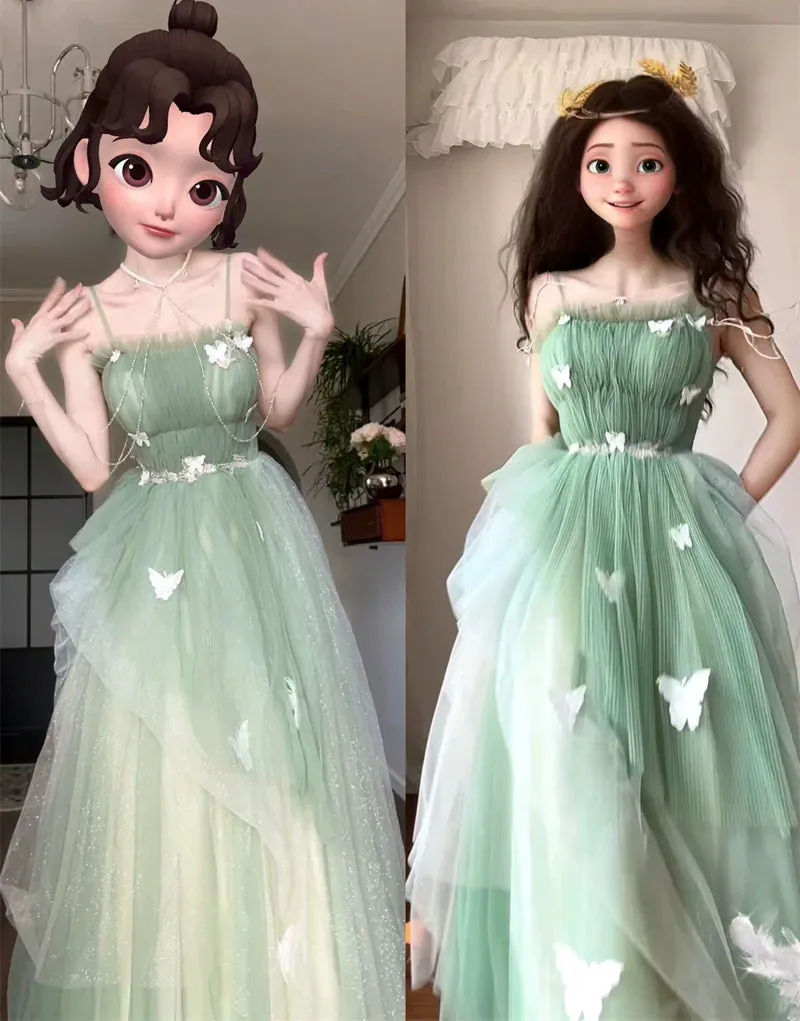 DOLLY Luxury Gradient Puffy Tube Top Sleeveless Long Princess Dress-HARIS