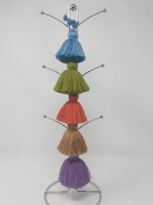 FIVE TIER TASSEL BABY BLUE