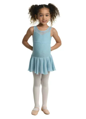 Girls Blue Tank Sweetheart Neck Lace Dress