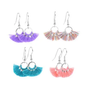 Jewelry Kit, Fan Tassel Earing Set, Silver and Pastel - Limited Edition
