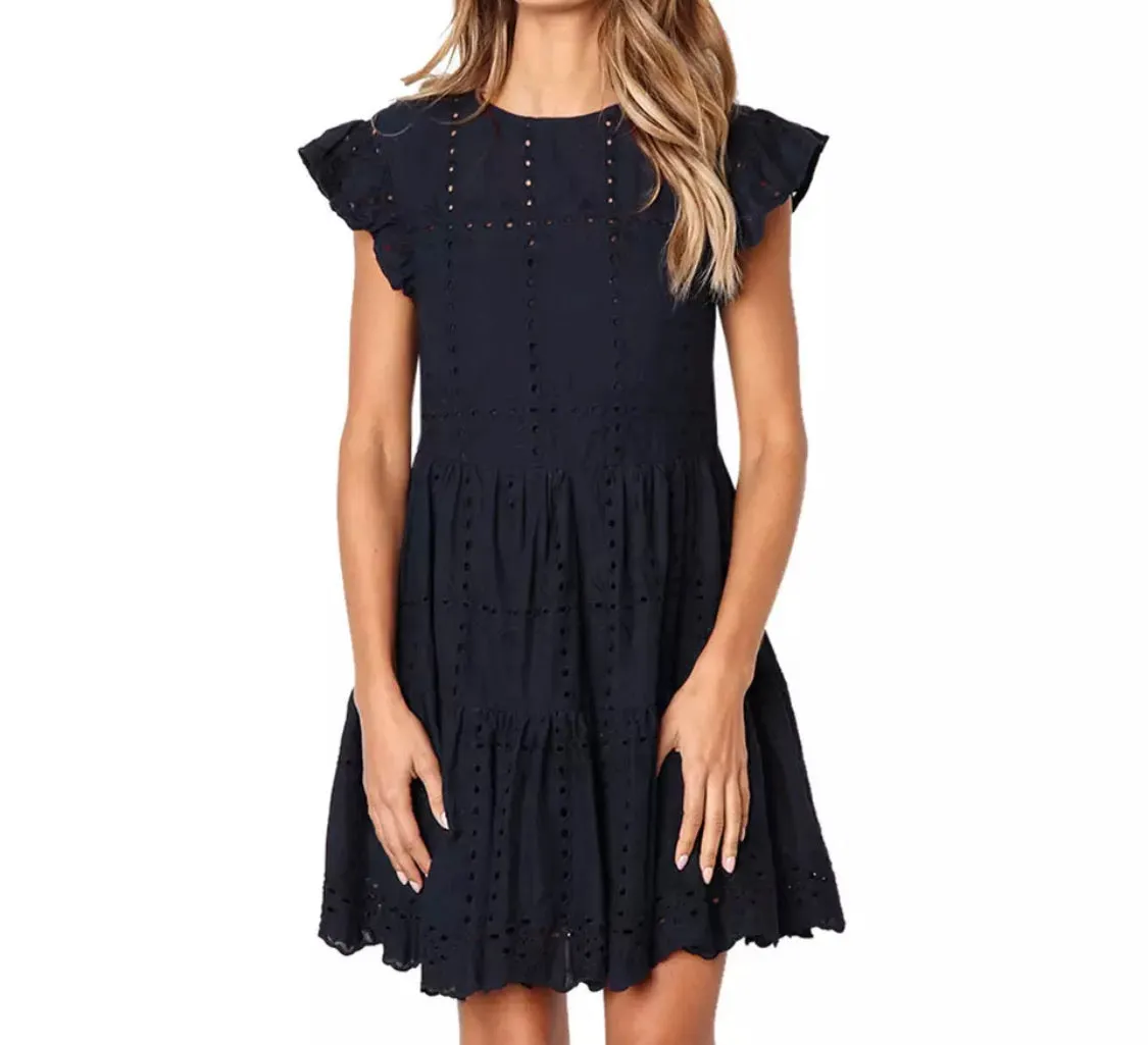 Kris in Eyelet A-Line Dress