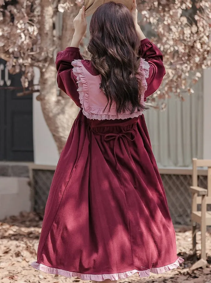 Ruffle Strawberry Retro Dress Collar