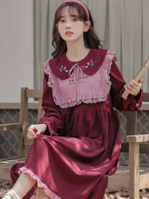 Ruffle Strawberry Retro Dress Collar