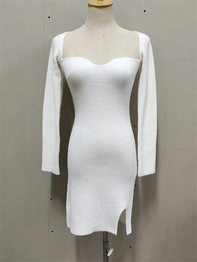 Tossy Knit White Sweater Dress